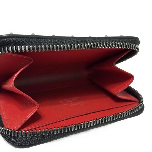 CHRISTIAN LOUBOUTIN Panettone - Black Silver Leather Hardware Coin Case - Picture 3 of 4